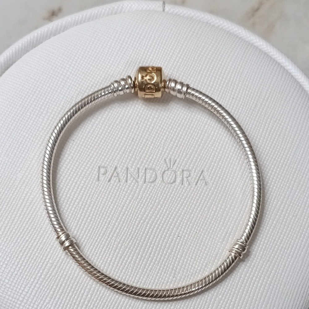 Pandora Solid 14k Gold Clasp & Silver Bracelet (Price Firm Unless Bundled)